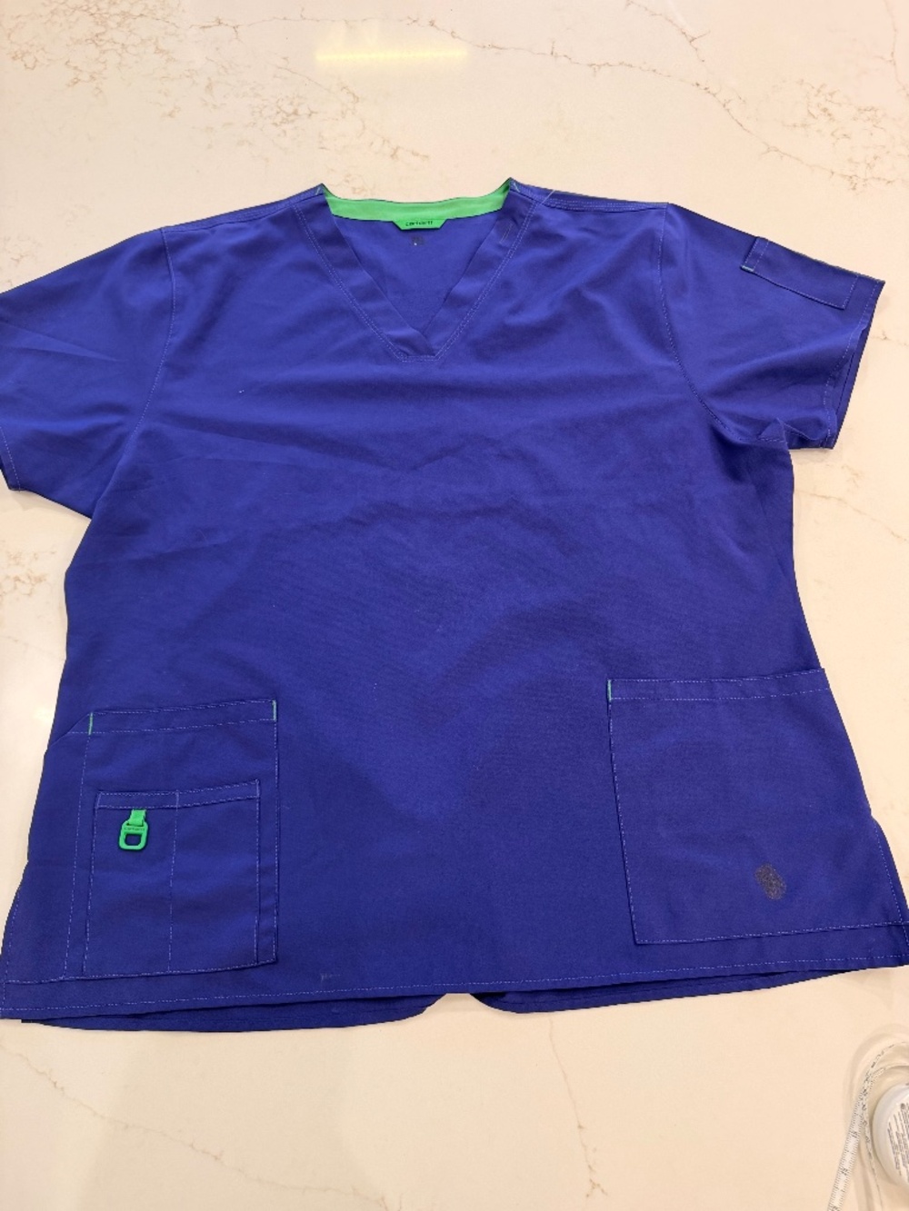 Carhartt Force Scrub Top Women’s 2XL Purple Short Sleeve V-Neck Medical Uniform